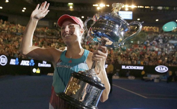 Angelique Kerber extravió su trofeo de campeona del Abierto de Australia