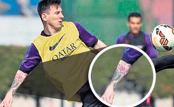 Messi estrena tatuaje en su brazo derecho&nbsp;&nbsp;&nbsp;