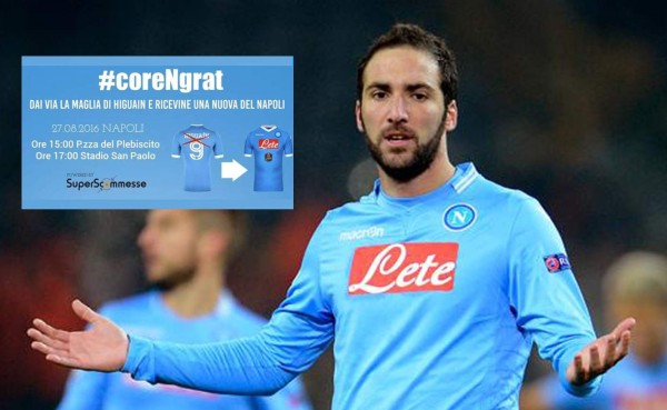 Hinchas del Napoli pueden cambiar la camiseta de Higuaín por otra de la nueva temporada