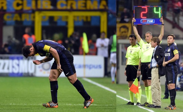 Zanetti fue ovacionado en su último partido como futbolista