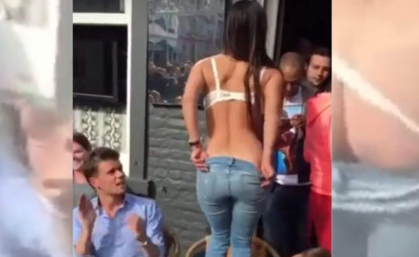 La locura de una aficionada del Brujas de Bélgica que acabó semidesnuda