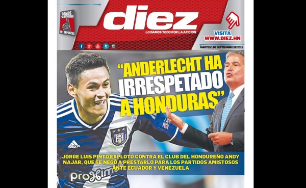 Las portadas de DIEZ de este 1 de septiembre del 2015