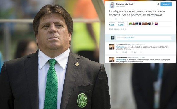 Miguel Herrera cumple sus amenazas lanzadas en Twitter a Christian Martinoli
