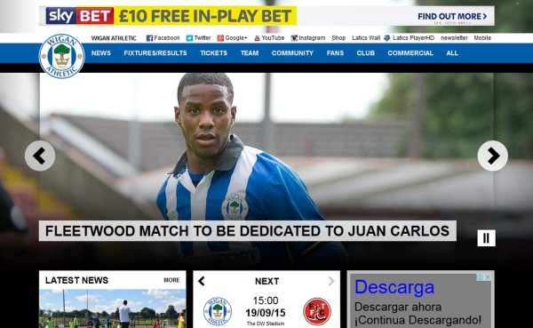 Wigan se vuelca nuevamente en apoyo a Juan Carlos García