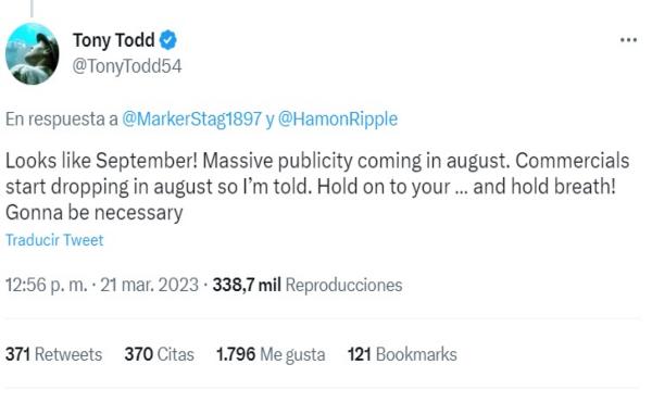 Una captura de pantalla del tweet, en caso de que se llegue a eliminar.