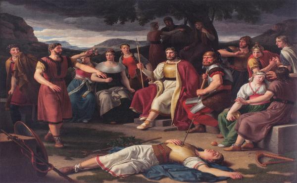 “La muerte de Balder”, pintado por Christoffer Wilhelm Eckersberg en 1817.