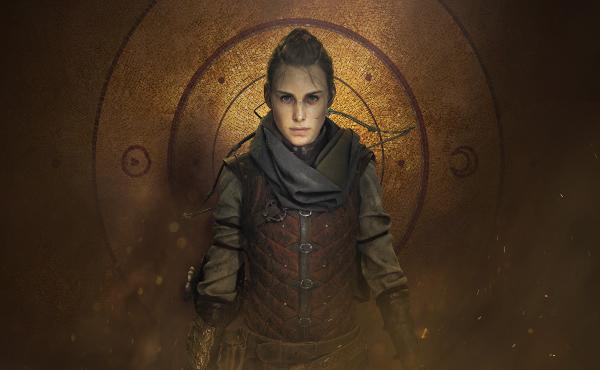 Amicia, en los artes promocionales oficiales de <b>A Plague Tale: Requiem.</b>