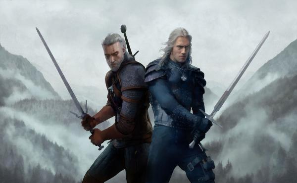 Arte promocional de The Witcher 3: Wild Hunt y su crossover con la serie de Netflix.