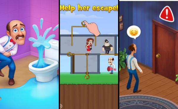 Homescapes tiene varios anuncios, en cada uno tiene un género de juego diferente, cuando en realidad es un juego de combinación de gemas al estilo Candy Crush, pero chafa.