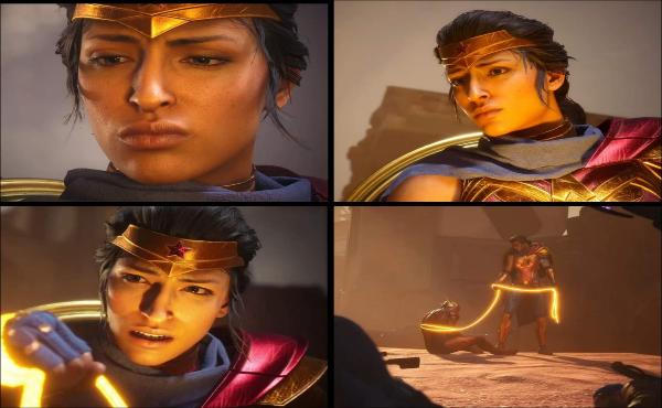 Wonder Woman de Suicide Squad: Kill The Justice League, con rasgos griegos bastante definidos.