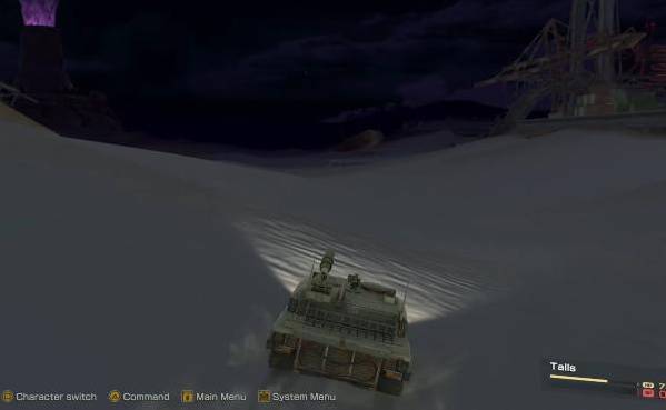 Exploración en vehículo armado. El juego cuenta con un ciclo de día y noche.