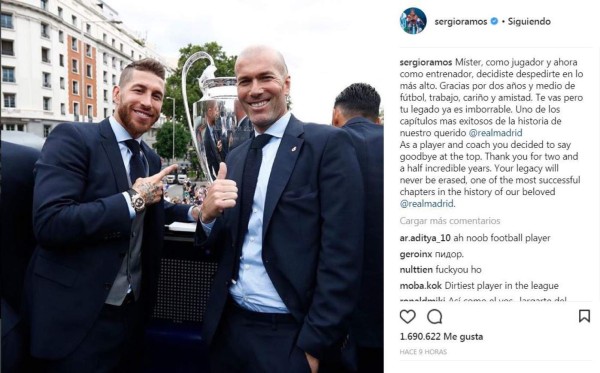 Emotivas palabras: Así se despidieron de Zidane los jugadores del Real Madrid en sus redes sociales