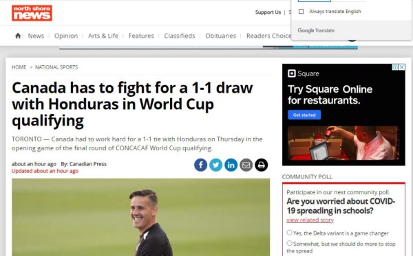 ¡Lamento canadiense! Lo que dice la prensa internacional tras el empate de Honduras ante Canadá en Toronto