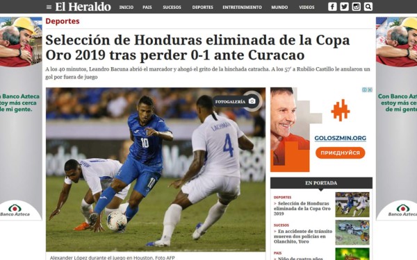 ¡Vergüenza! La prensa internacional y sus titulares sobre eliminación de Honduras a manos de Curazao