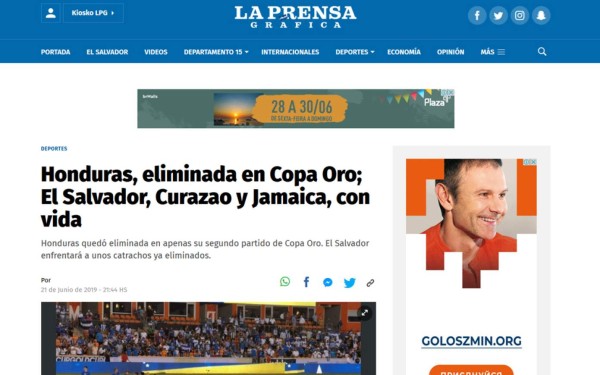 ¡Vergüenza! La prensa internacional y sus titulares sobre eliminación de Honduras a manos de Curazao
