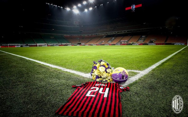 Así fue el emotivo homenaje que le hizo el AC Milan a Kobe Bryant en San Siro