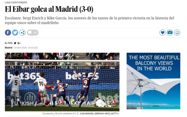 ''Bochorno'', así se come la prensa al Real Madrid tras recibir paliza del Eibar