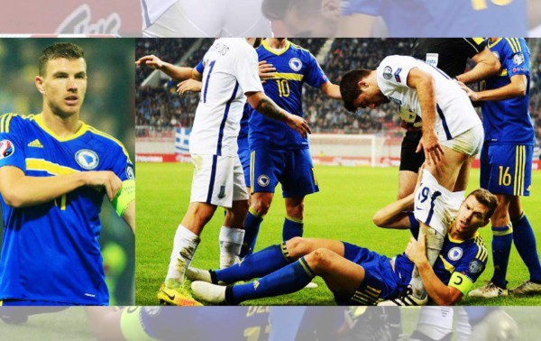 Edin Dzeko pierde la cabeza: Le baja la calzoneta y es expulsado