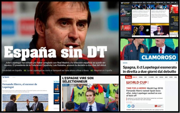 'Guerra Civil' y 'alta traición', titulares de la prensa mundial tras despido de Lopetegui