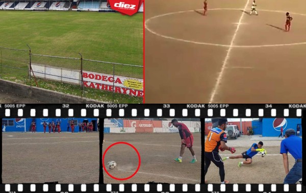 El pésimo estado en el que se encuentra la cancha del estadio Sergio Reyes de Santa Rosa de Copán