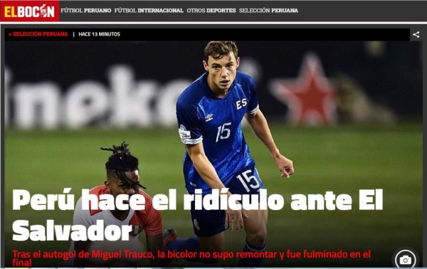 Prensa peruana furiosa tras caer ante El Salvador: 'Ridículo' y 'desatre'