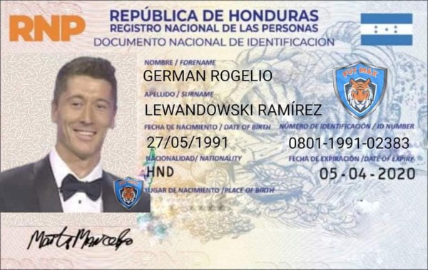 Número de identidad y apellido: Los jocosos nombres que tendrían los futbolistas europeos en el nuevo DNI de Honduras&nbsp;&nbsp;&nbsp;