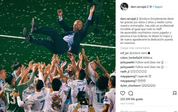 Emotivas palabras: Así se despidieron de Zidane los jugadores del Real Madrid en sus redes sociales