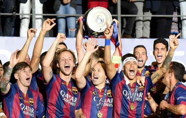La celebración del Barcelona campeón de la Champions League