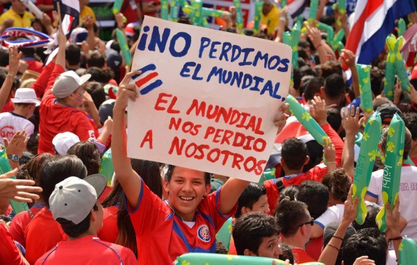 Espectacular celebración de la selección de Costa Rica en San José