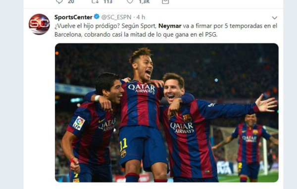 Lo que dice la prensa mundial del fichaje de Neymar de vuelta al Barcelona