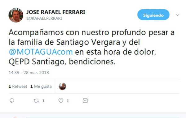 Fútbol hondureño se solidariza en redes tras fallecimiento de Santiago Vergara