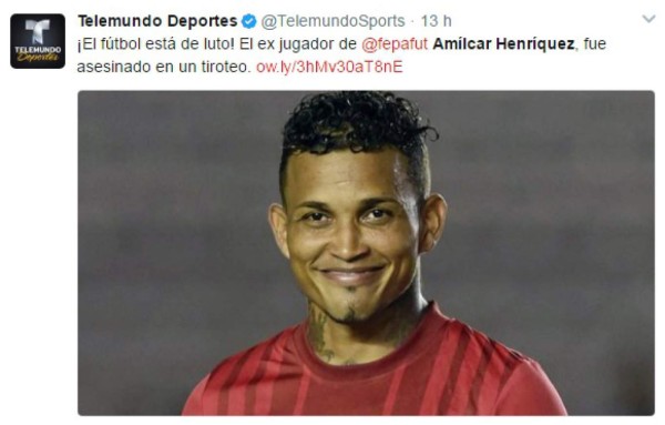 Así reaccionaron los medios por la muerte del jugador Amílcar Henríquez