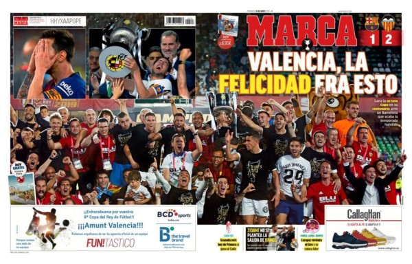 La prensa mundial resalta en sus portadas el nuevo fracaso del Barcelona