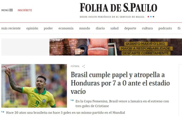 Lo que dice la prensa de Brasil tras el 7-0 a Honduras: 'Golpe y la mayor goleada'