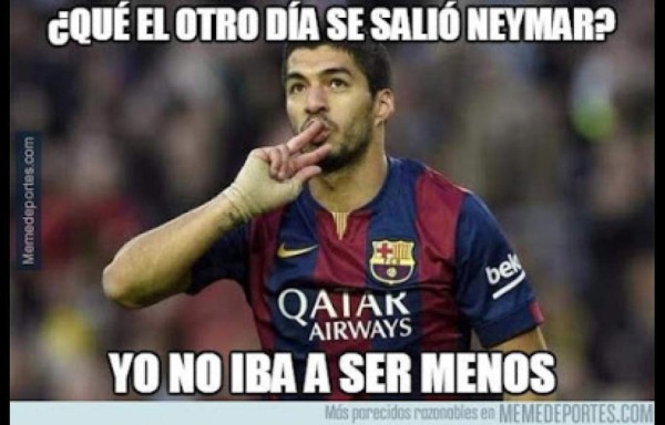 Luis Suárez se robó el show con el Barcelona y también con los memes