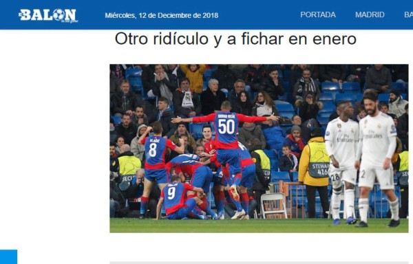 'Indigno y ridículo': Prensa mundial no perdona a Real Madrid por derrota ante ante CSKA