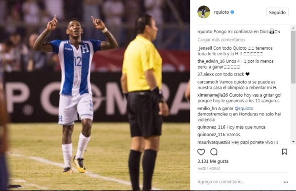 Los mensajes de los jugadores previo al juego de Honduras-Australia