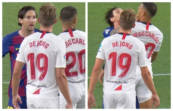 Fotos: El calentón y bronca de Messi en el Sevilla-Barcelona y la despedida a un amigo