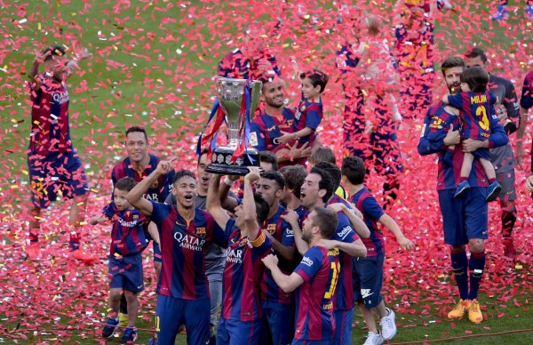 La celebración del Barcelona en el Camp Nou por su nuevo título