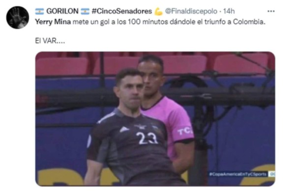 Yerry Mina anota en el Colombia-Ecuador en el minuto 100, se fue a bailar, el VAR lo anula y lo reventaron con memes