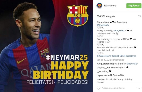 ¡Feliz cumpleaños Neymar! El brasileño arriba a sus 25 años