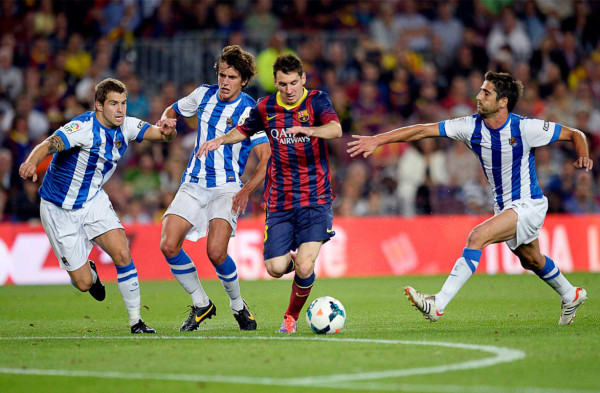 Barcelona imágenes de un nuevo record al vencer al Real Sociedad.