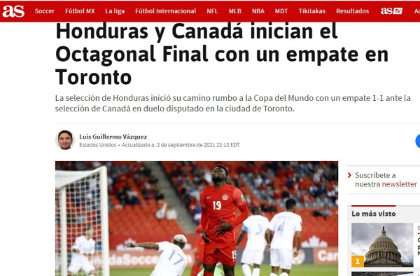 ¡Lamento canadiense! Lo que dice la prensa internacional tras el empate de Honduras ante Canadá en Toronto