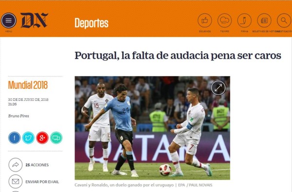 Así reaccionan los medios tras la eliminación de la Portugal de CR7 del Mundial