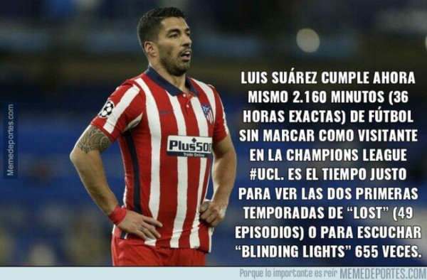 ¡Destrozan a Suárez! Los terribles memes luego de la dolorosa eliminación del Atlético ante el Chelsea