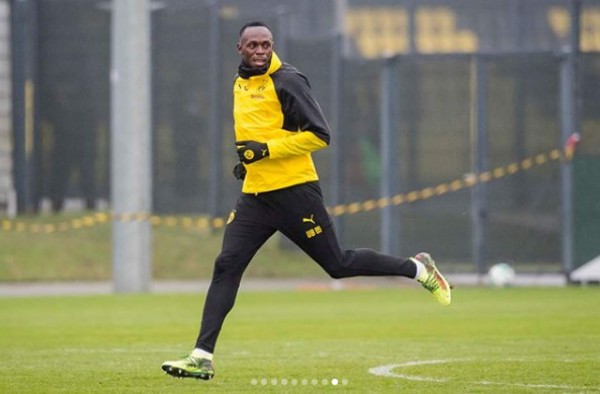 ¡DE LUJO! Usain Bolt se integra a los entrenamientos del Borussia Dortmud