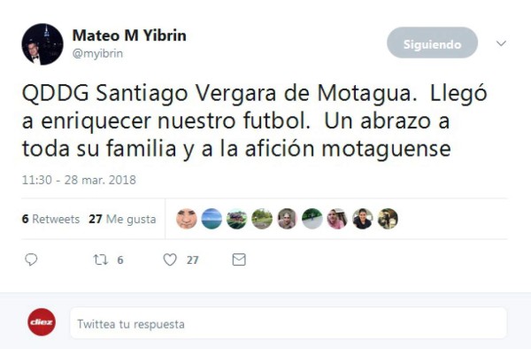 Fútbol hondureño se solidariza en redes tras fallecimiento de Santiago Vergara
