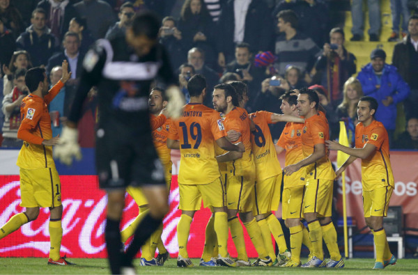 El Barcelona gano 4-0 al Levante en la LIGA BBVA