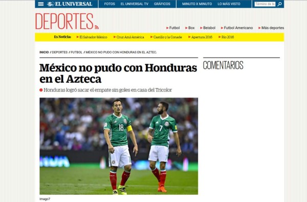 Prensa mexicana le tira con todo al Tri por empate en el Azteca ante Honduras