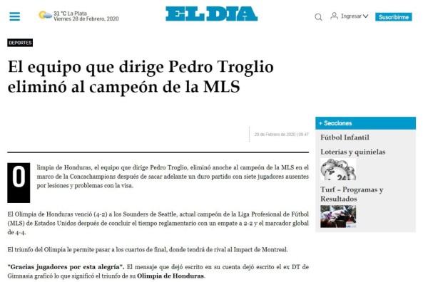 ¡Se rinden! Medios argentinos destacan la gesta de Pedro Troglio con Olimpia